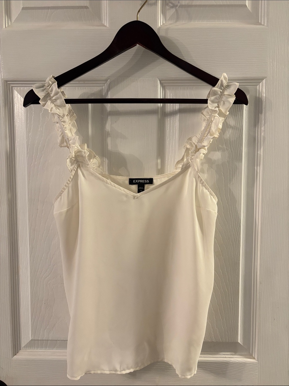 Express Cream Ruffle-Strap Camisole